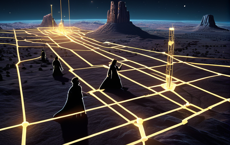 **Prompt 1: Genesis of Digital Land Ownership - The Early Wild West**
    A wide, captivating view of the foundational stages of digital land ownership. Imagine a vast, emergent digital landscape marked by glowing grid lines defining nascent parcels of virtual land. Some plots show early, abstract representations of user-generated content or structures, hinting at potential. Blockchain elements, visualized as interconnected nodes or luminous data streams, subtly underline the ownership. Silhouetted figures of pioneers or early adopters, represented as diverse avatars, are exploring or beginning to build, conveying a sense of adventure and boundless opportunity in this new frontier. The lighting is futuristic with a soft, ethereal glow, blending sci-fi aesthetics with a sense of organic growth. Highly detailed, concept art, volumetric lighting, digital painting, 8K.