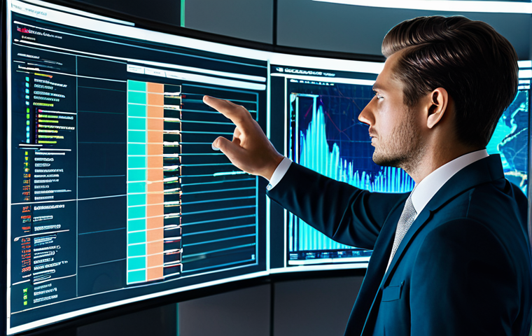A professional data scientist, fully clothed in a sleek business suit, intently analyzing holographic data projections in a high-tech control room. The projections display intricate real-time virtual real estate market trends, detailed metaverse land parcel valuations, user engagement heatmaps, and blockchain transaction flows. The environment is futuristic, clean, and bathed in soft, professional lighting. Perfect anatomy, correct proportions, natural pose, well-formed hands, proper finger count, natural body proportions. Safe for work, appropriate content, fully clothed, professional dress, high quality.