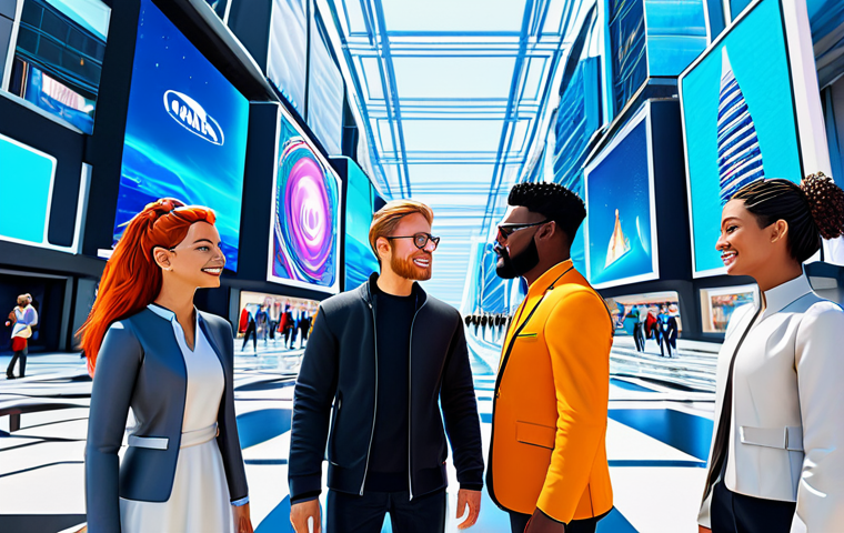 **

"A diverse group of avatars interacting within a vibrant metaverse landscape, featuring futuristic architecture and digital billboards, fully clothed, appropriate attire, safe for work, digital art, perfect anatomy, natural proportions, family-friendly, high quality."

**