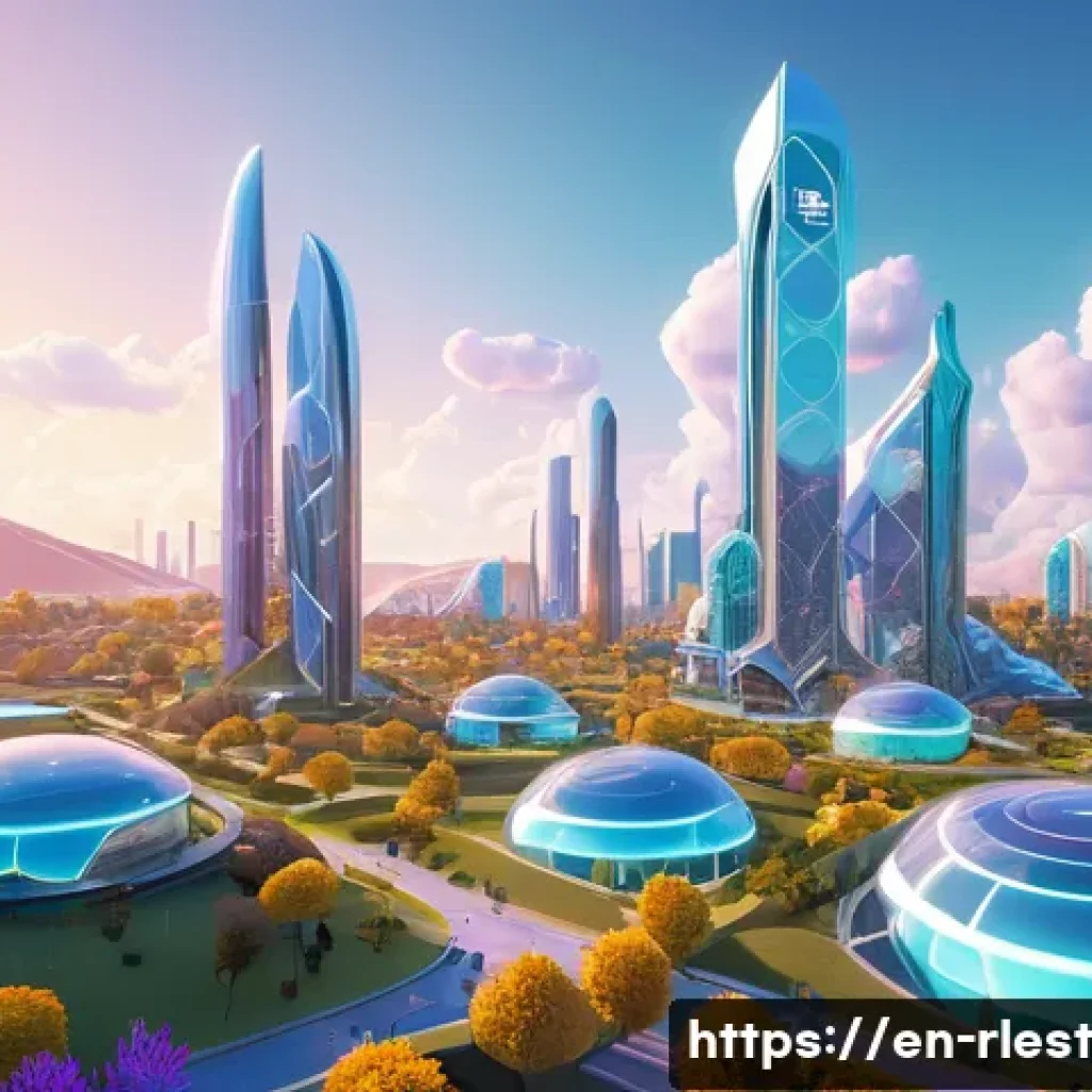 가상 부동산 투자 관련 FAQ - A futuristic digital cityscape showcasing a bustling virtual real estate marketplace in a metaverse ...